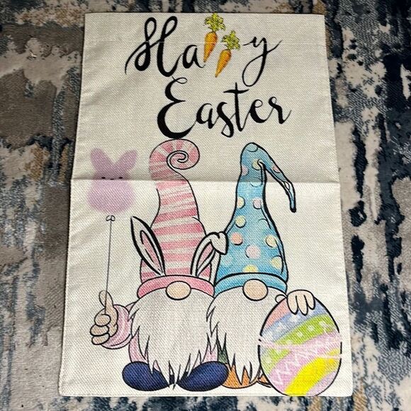 New happy Easter gnome flag burlap style - Picture 2 of 3